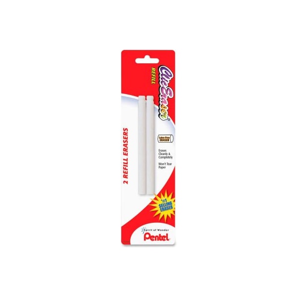 Eraser Refill, Nonabrasive, 2/PK, White